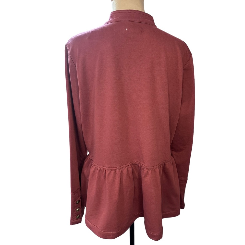 NWT Maurices Peplum Utility Jacket Large Dusty Rose Feminine Casual Chic - Picture 4 of 6